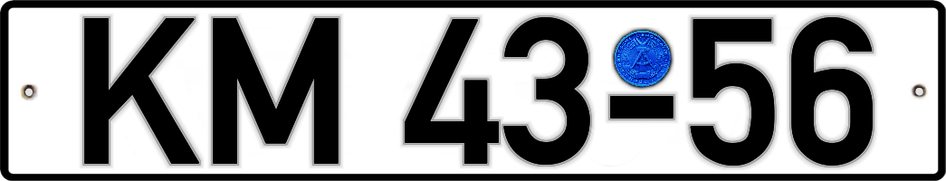 „KM“ für Hohenmölsen im Bezirk Halle (Saale) als amtliches Unterscheidungszeichen auf Kfz-Kennzeichen der DDR im Nummernschild-Museum.