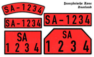 SA Nummernschild Französische Zone Saarland 1946 bis 1948