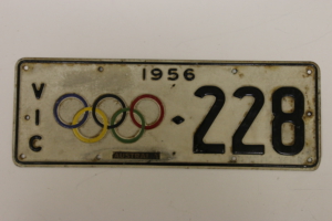 Nummernschild aus Australien aus Victoria von 1956 für die Olympischen Spiele