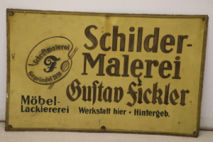 Altes Firmenschild eines Schildermalers