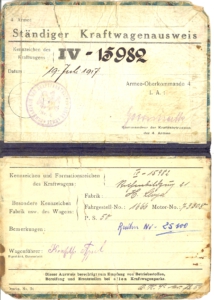 Ständiger Kraftwagenausweis 1917