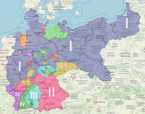 historische Karte mit Kennzeichen