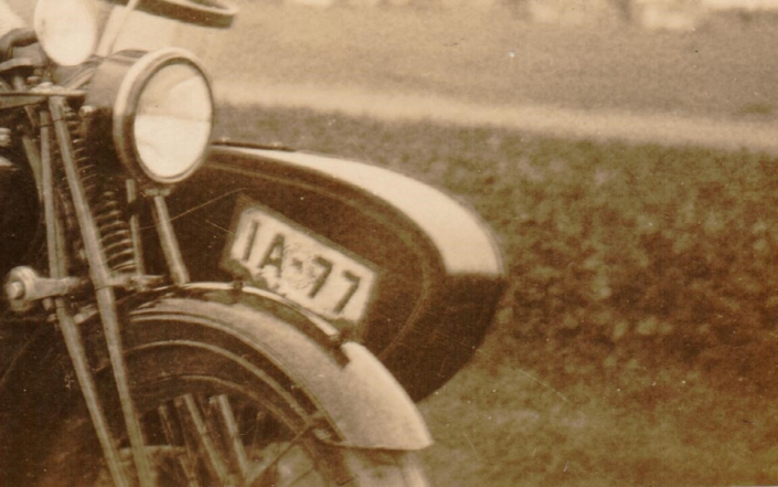 Motorrad Kennzeichen IA-77 aus der Reichshauptstadt Berlin um 1930